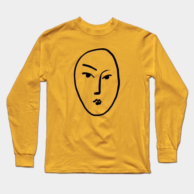 Matisse Line art Face #1 Long Sleeve T-Shirt by shamila